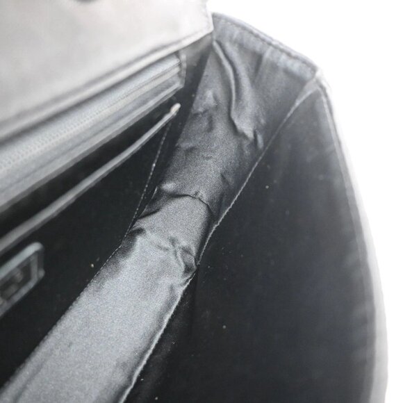 CHANEL CC Logo New Travel Line Chain Shoulder Bag Canvas Leather Black 310RP04 - Picture 8 of 16